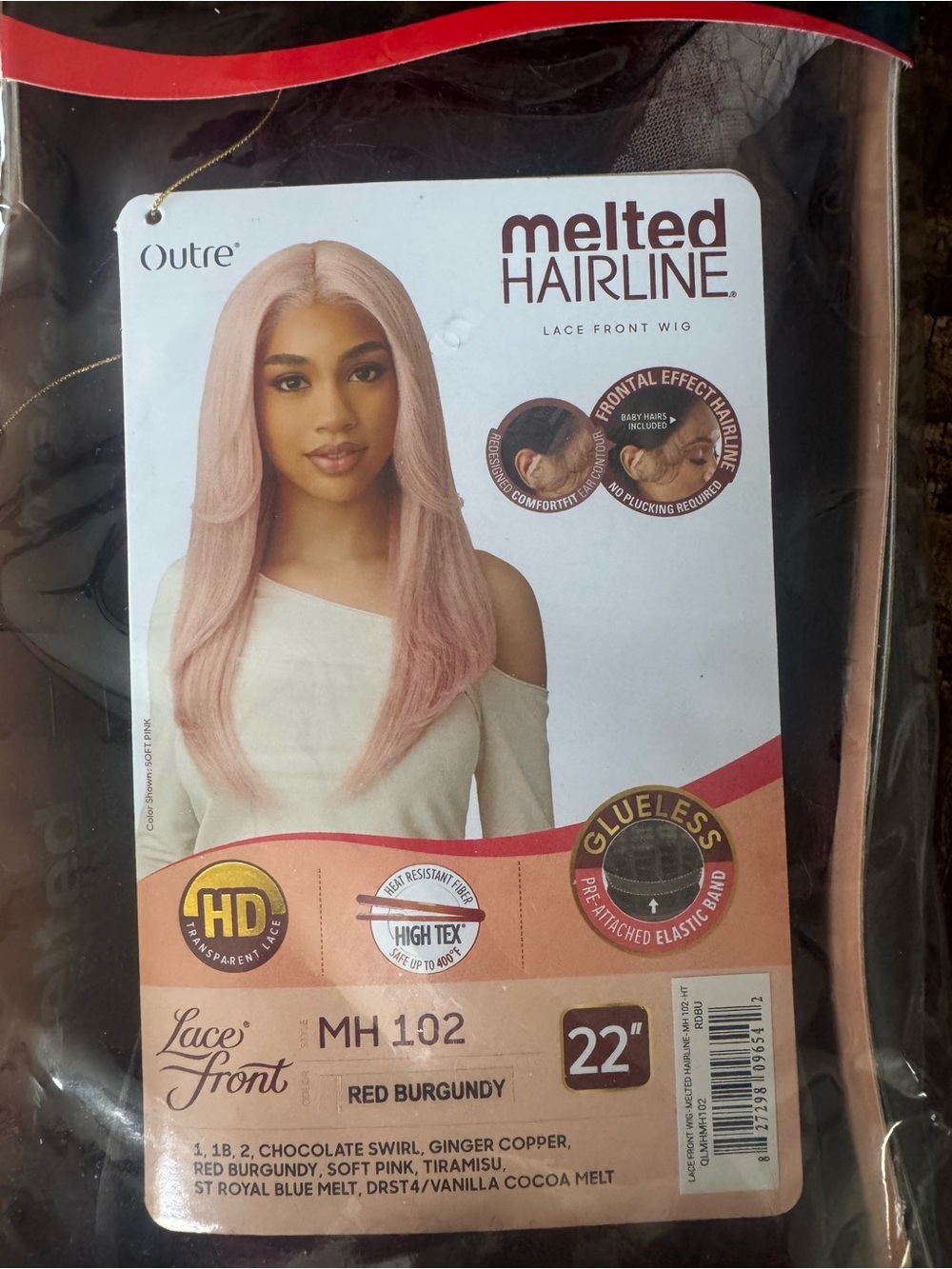 Melted Hairline Lace Front Wig - Soft Pink (22")